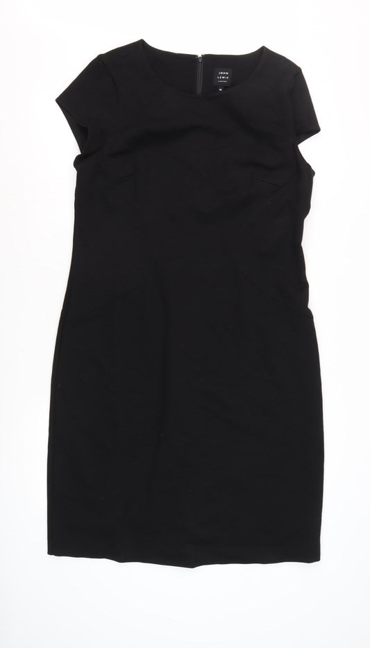 John Lewis Women's Black Sheath Dress, Size 16, Knee Length