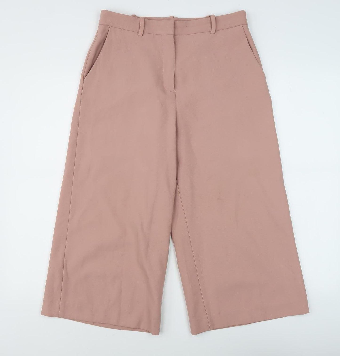 Zara Basic Women's Pink Wide-Leg Trousers