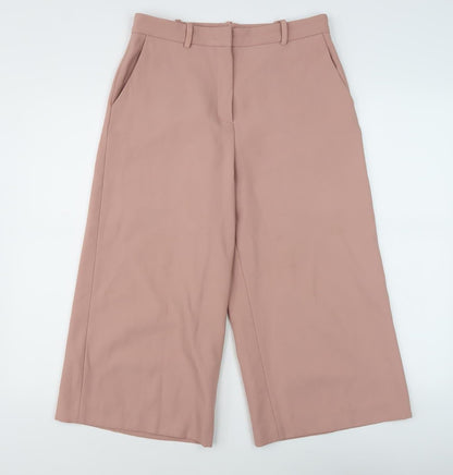 Zara Basic Women's Pink Wide-Leg Trousers