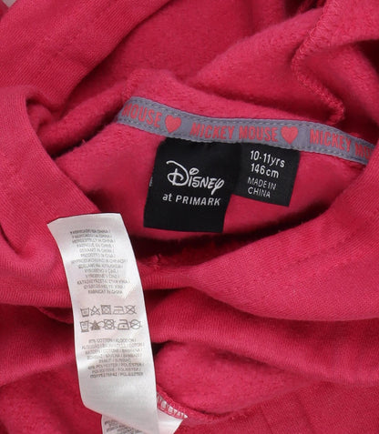 Disney Girls Red Mickey Mouse Hoodie Pullover 11 Years Casual Fun