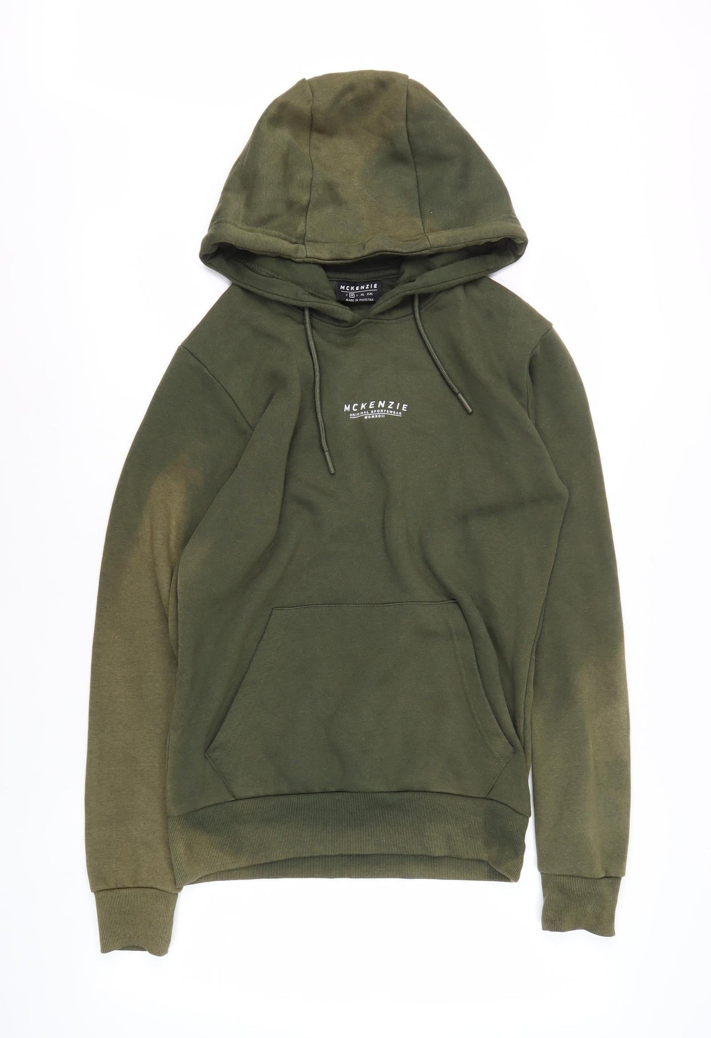 Mens UK Size M McKenzie Green Pullover Hoodie