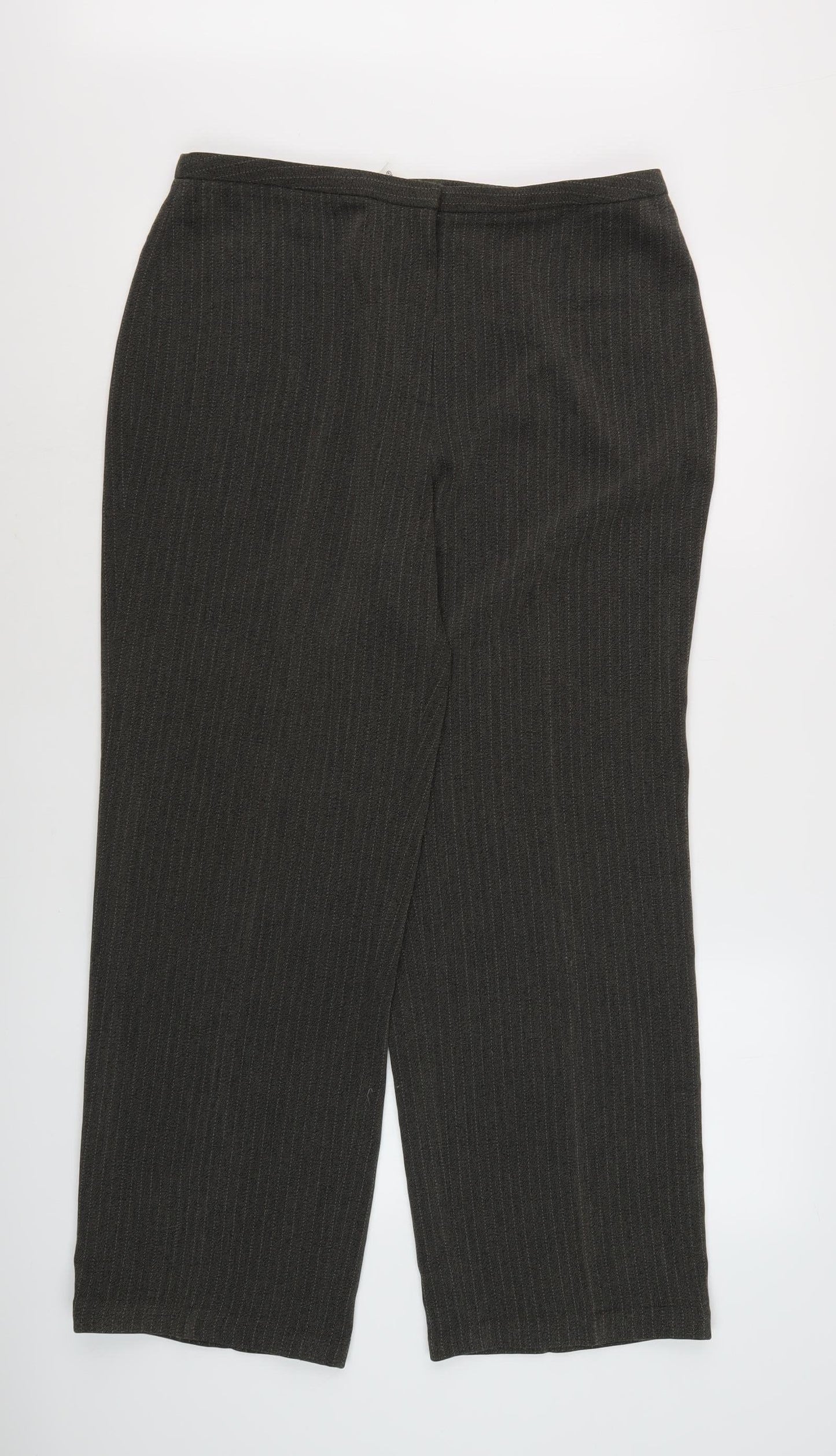 Planet Women's Black Striped Trousers Size 14
