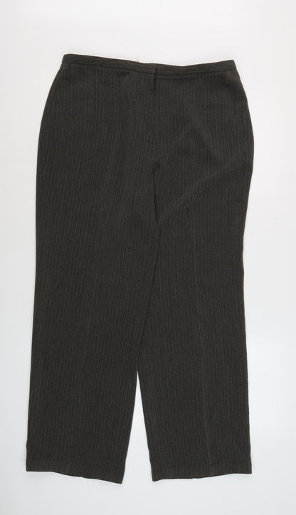 Planet Women's Black Striped Trousers Size 14