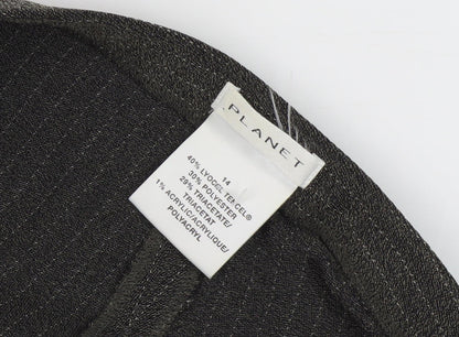 Planet Women's Black Striped Trousers Size 14