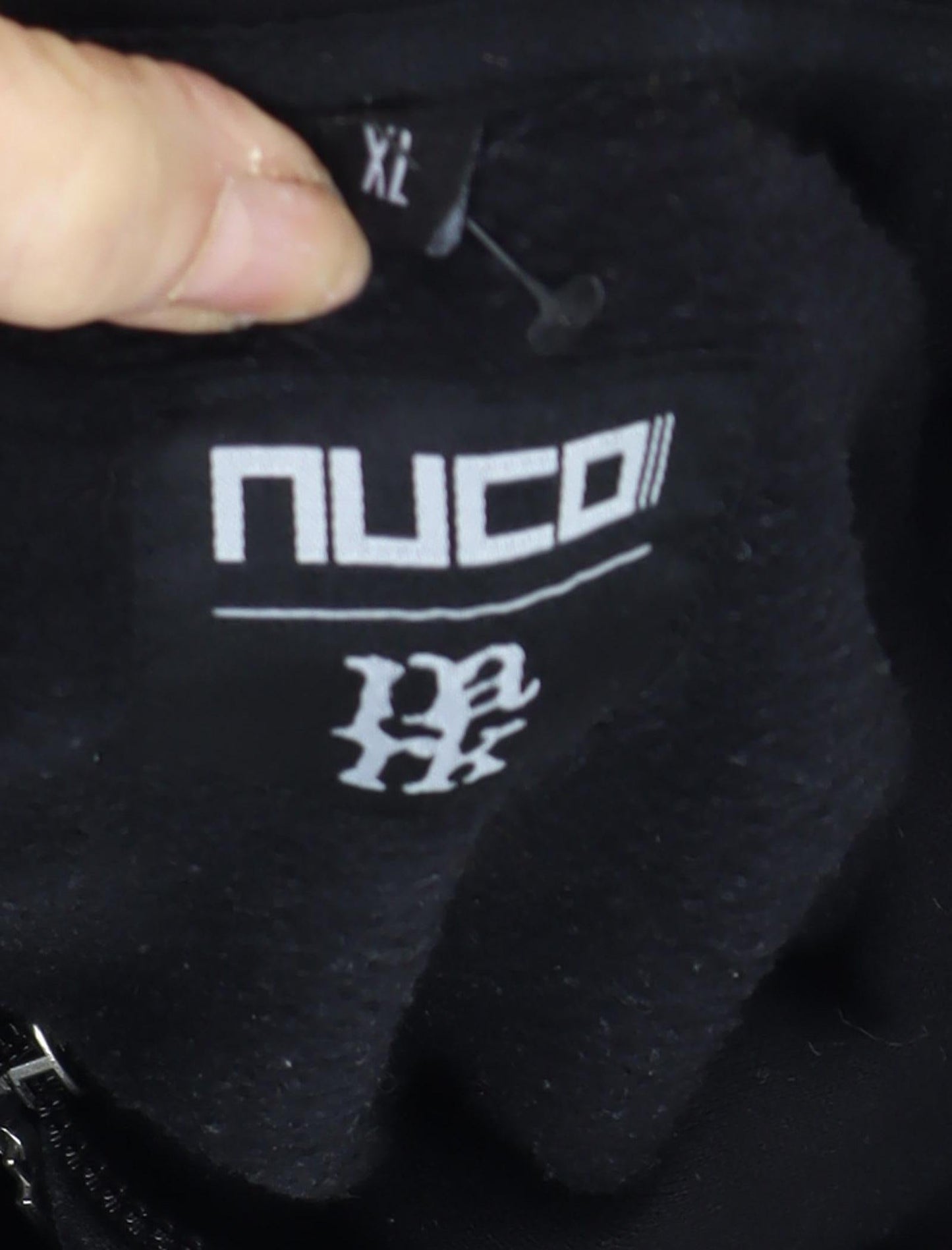 NUCO Men's Black XL Full Zip Hoodie with Logo