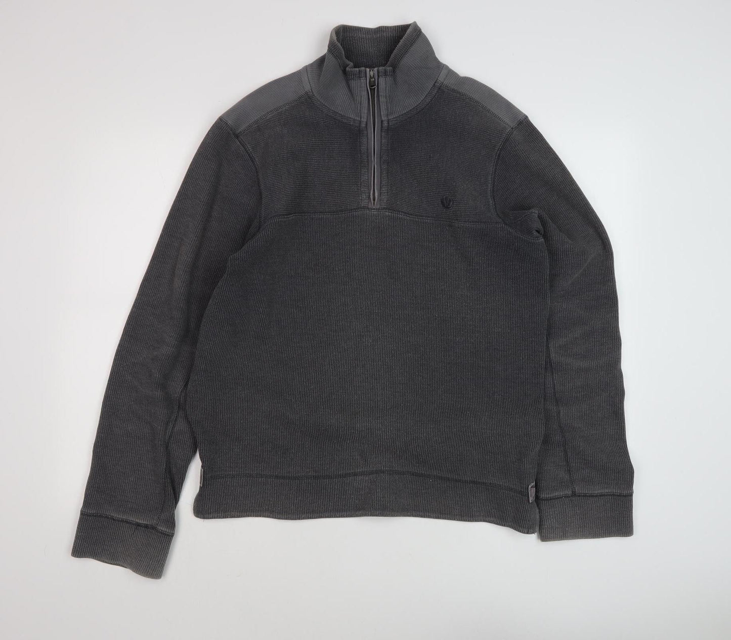 Mens UK Size S Fat Face Grey 1/4 Zip Sweatshirt