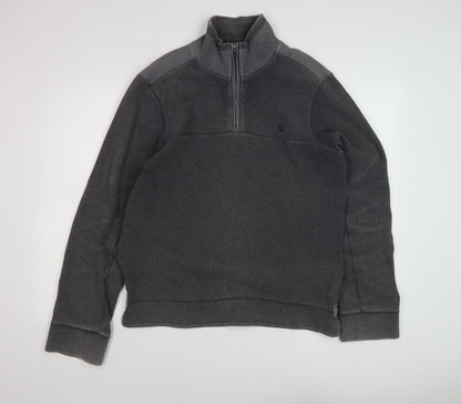 Mens UK Size S Fat Face Grey 1/4 Zip Sweatshirt