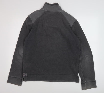 Mens UK Size S Fat Face Grey 1/4 Zip Sweatshirt