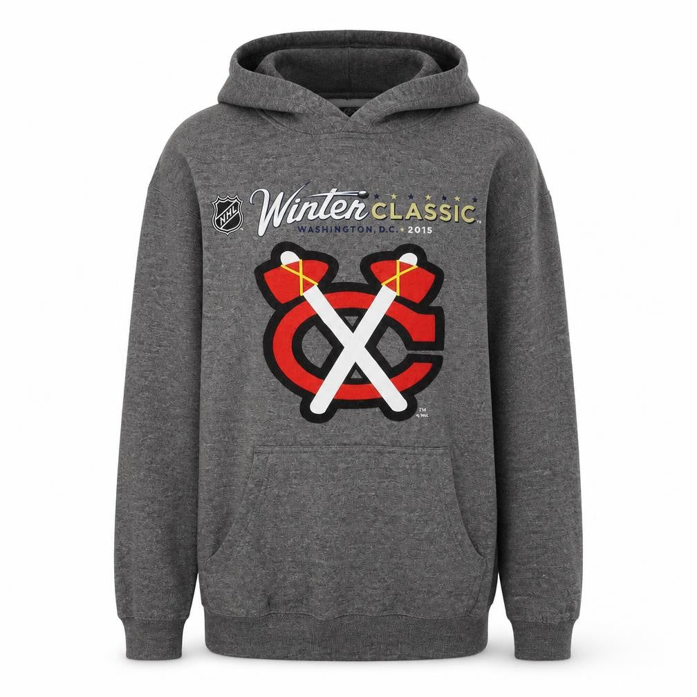Front view of Team Athletics Teens Grey Logo Pullover Hoodie L