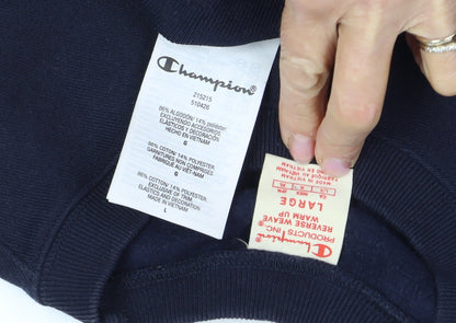 Mens UK Size L Champion Blue Pullover Sweatshirt