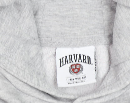 Harvard Boys Grey Hoodie, 11-12 Years, Pull-Over, Fleece