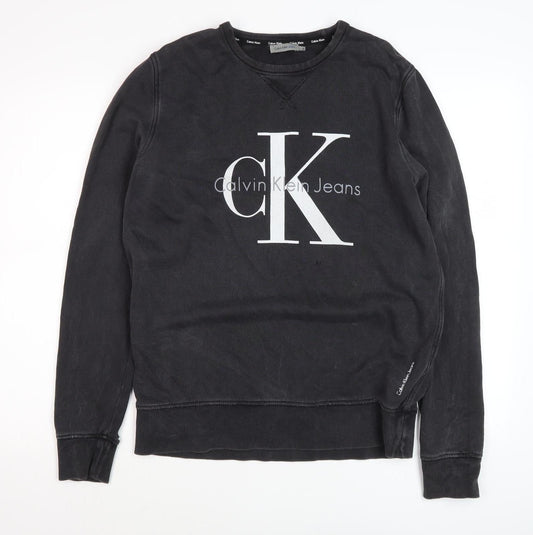Mens UK Size M Calvin Klein Black Pullover Sweatshirt