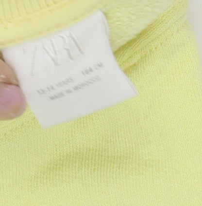Zara Girls Yellow Pullover Sweatshirt 13-14 Years