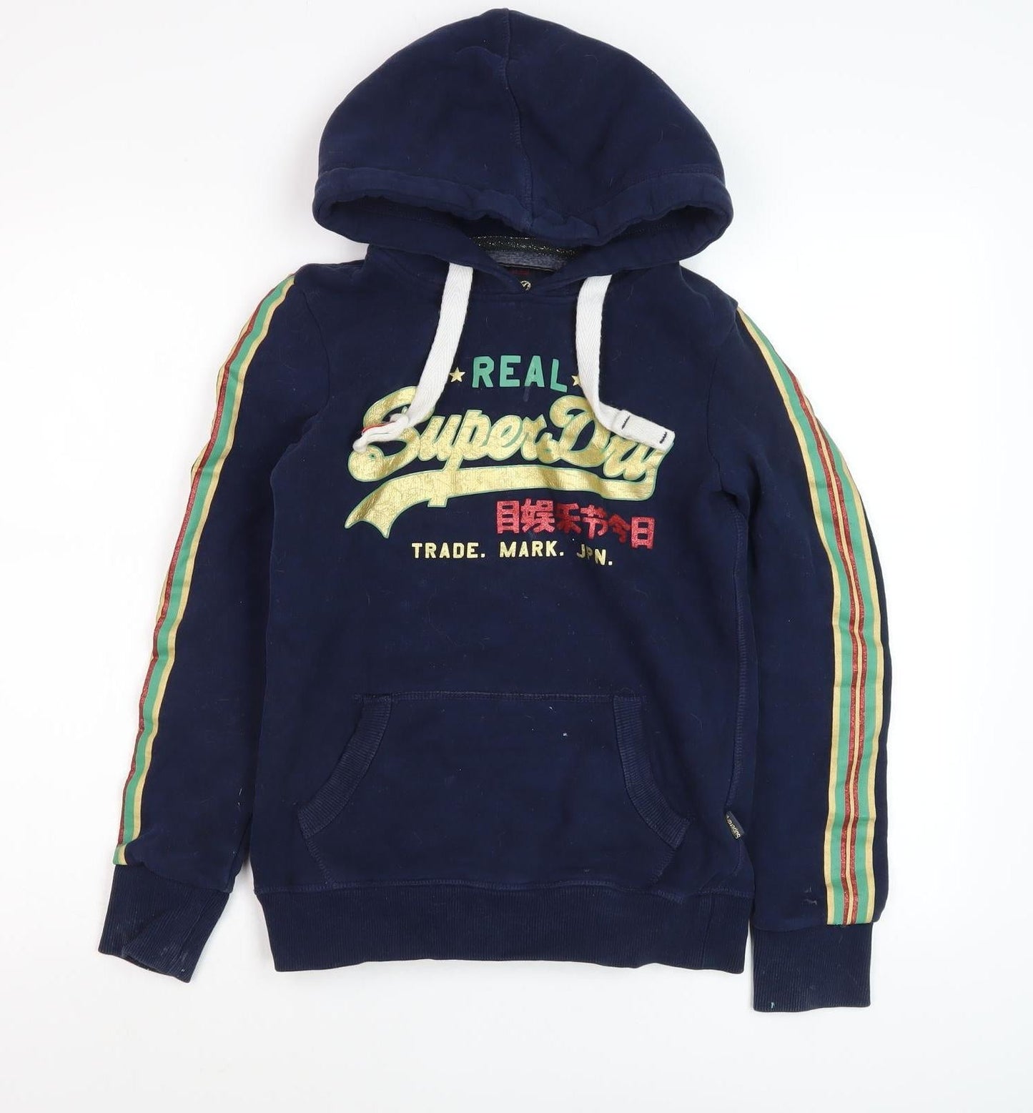 Superdry Women's Blue Pullover Hoodie, UK 6, Hooded Long Sleeve