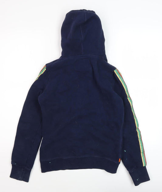 Superdry Women's Blue Pullover Hoodie, UK 6, Hooded Long Sleeve