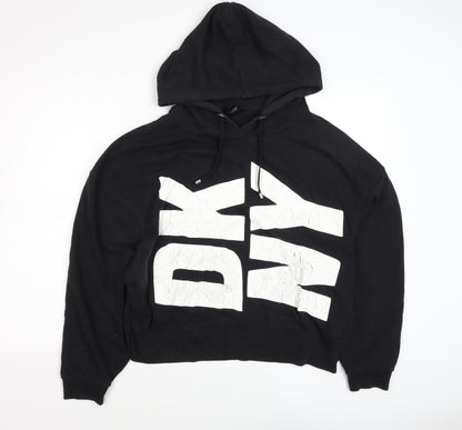 DKNY Unisex Black Logo Hoodie L Size Casual