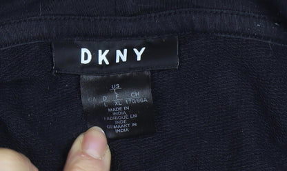 DKNY Unisex Black Logo Hoodie L Size Casual
