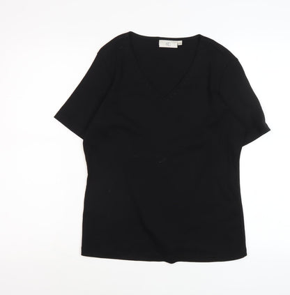 Womens UK Size S CC Black Basic T-Shirt