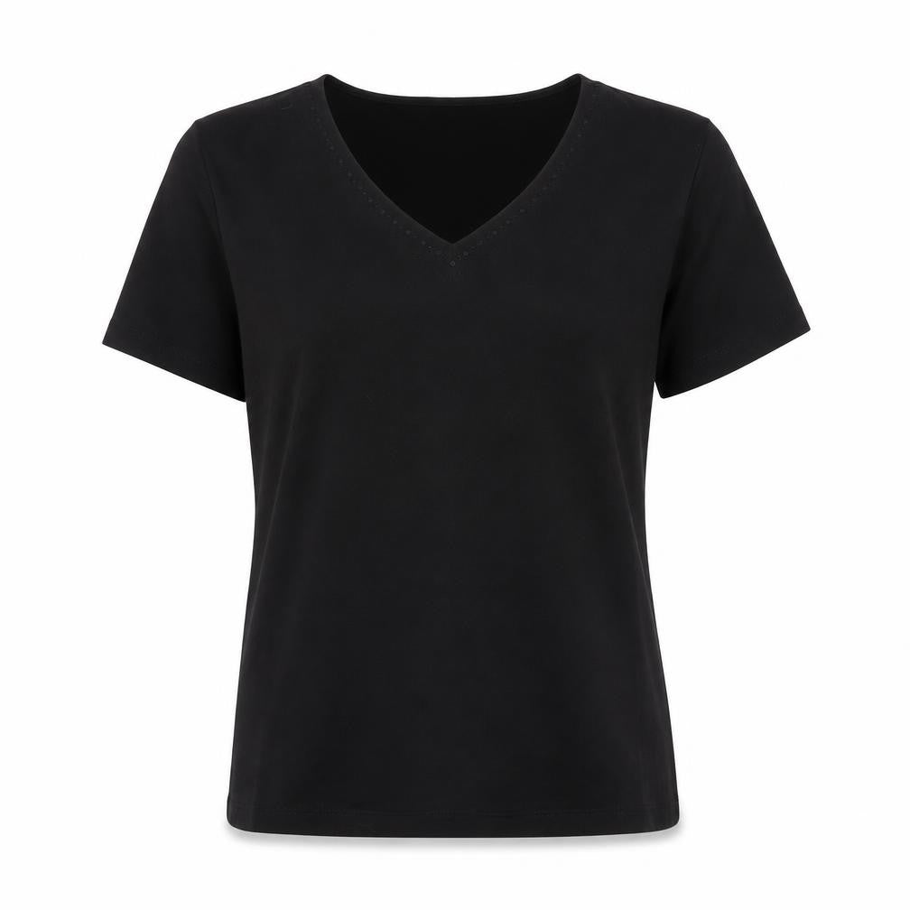 Womens UK Size S CC Black Basic T-Shirt