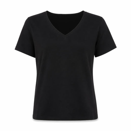 Womens UK Size S CC Black Basic T-Shirt