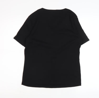 Womens UK Size S CC Black Basic T-Shirt