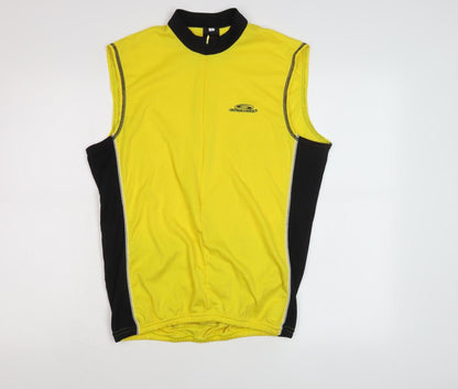 Men's Yellow Cycling Tank Jersey, Size L