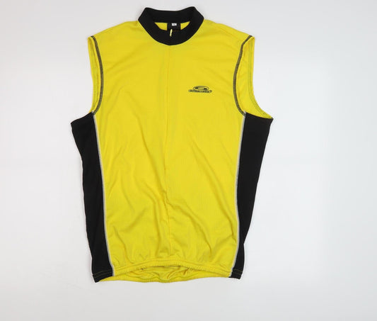 Men's Yellow Cycling Tank Jersey, Size L
