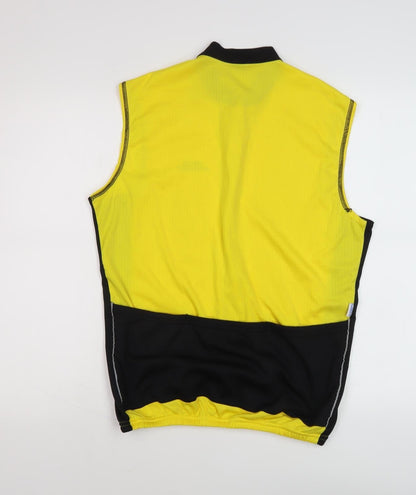 Men's Yellow Cycling Tank Jersey, Size L