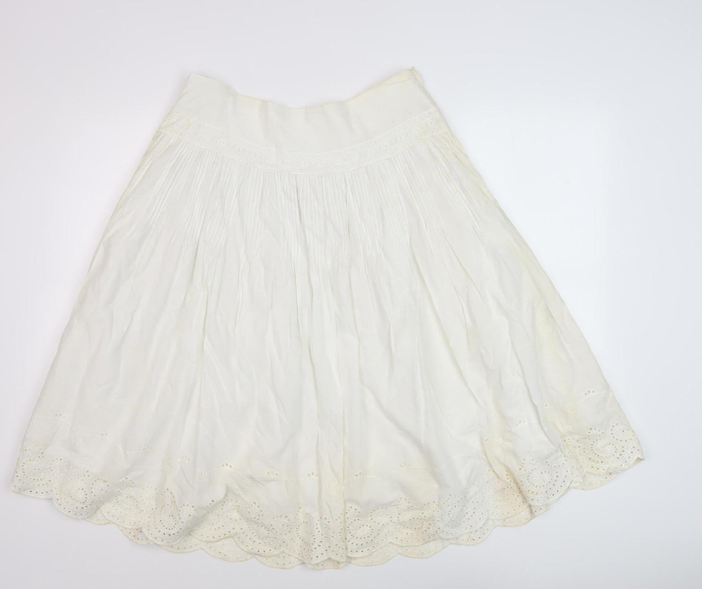 New Look Women's White A-Line Skirt UK 12 Patchwork