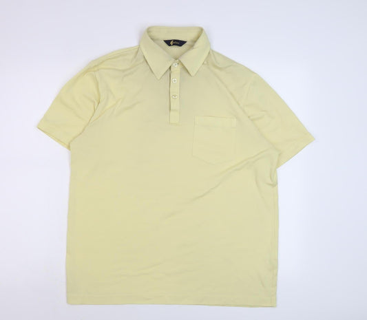 Gabicci Men's Yellow Short Sleeve Polo Shirt M