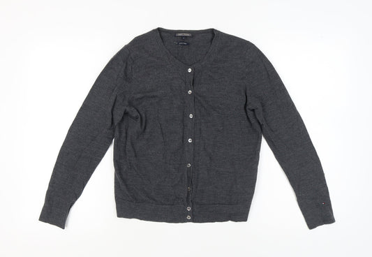 Womens UK Size M Tommy Hilfiger Grey Cardigan Jumper