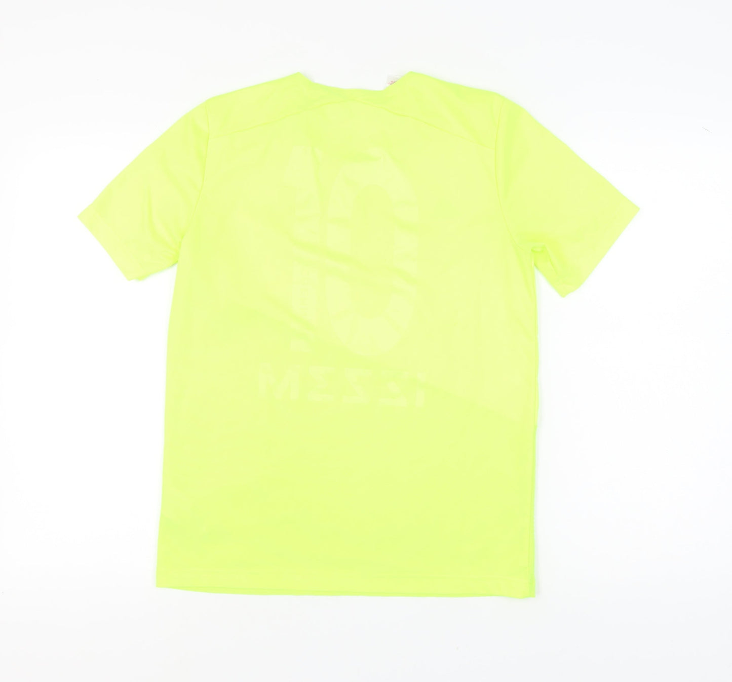Adidas Boys Green Football T-Shirt, Size L, Athletic Fit