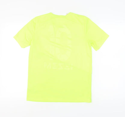 Adidas Boys Green Football T-Shirt, Size L, Athletic Fit