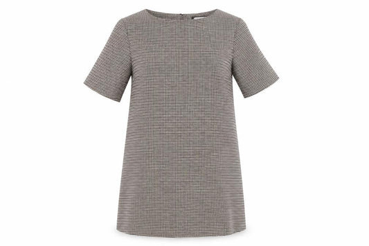 Front view of Zara Woman Houndstooth Shift Dress, M, Multicoloured