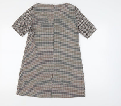 Zara Woman Houndstooth Shift Dress, M, Multicoloured