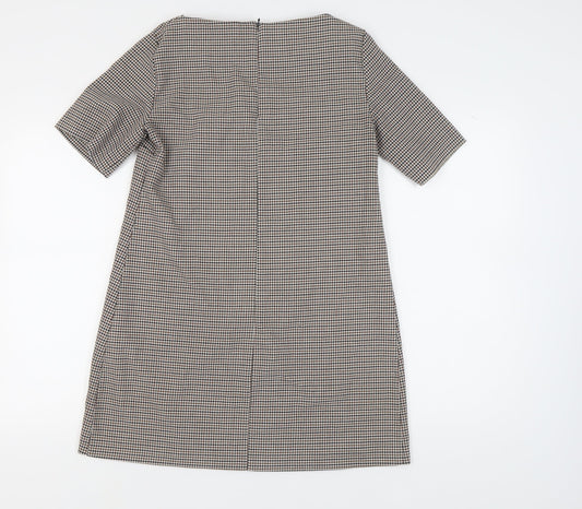 Zara Woman Houndstooth Shift Dress, M, Multicoloured