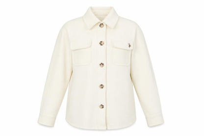 U.S. Polo Assn. Women's White Jacket Size L Collared Casual
