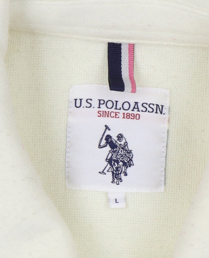 U.S. Polo Assn. Women's White Jacket Size L Collared Casual