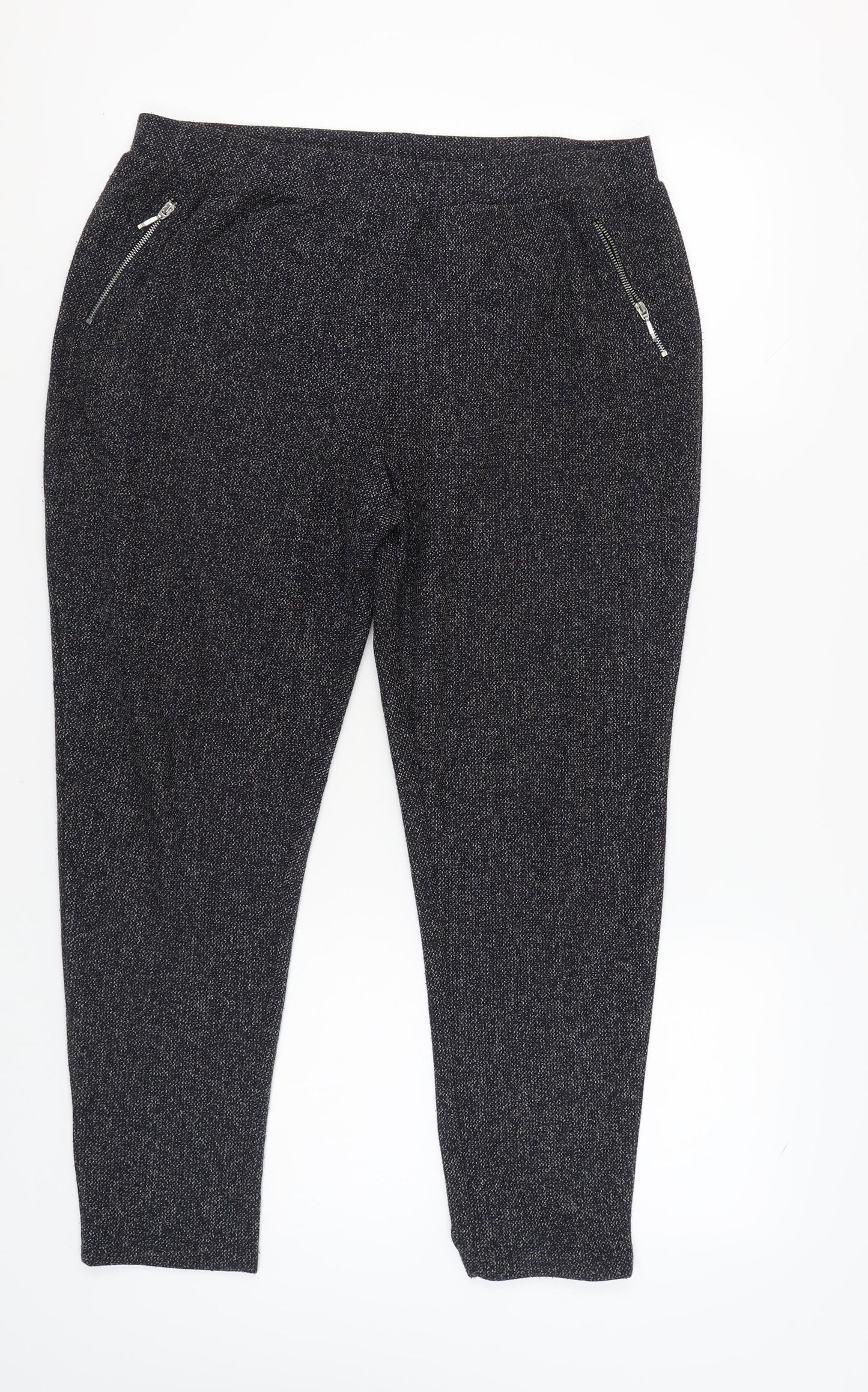 Womens UK Size 16 Warehouse Regular Fit Cropped Black Trousers