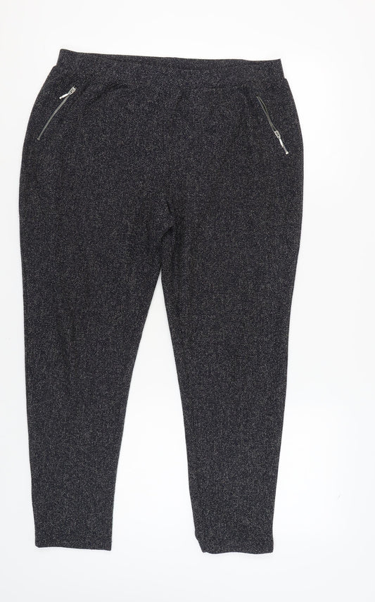 Womens UK Size 16 Warehouse Regular Fit Cropped Black Trousers