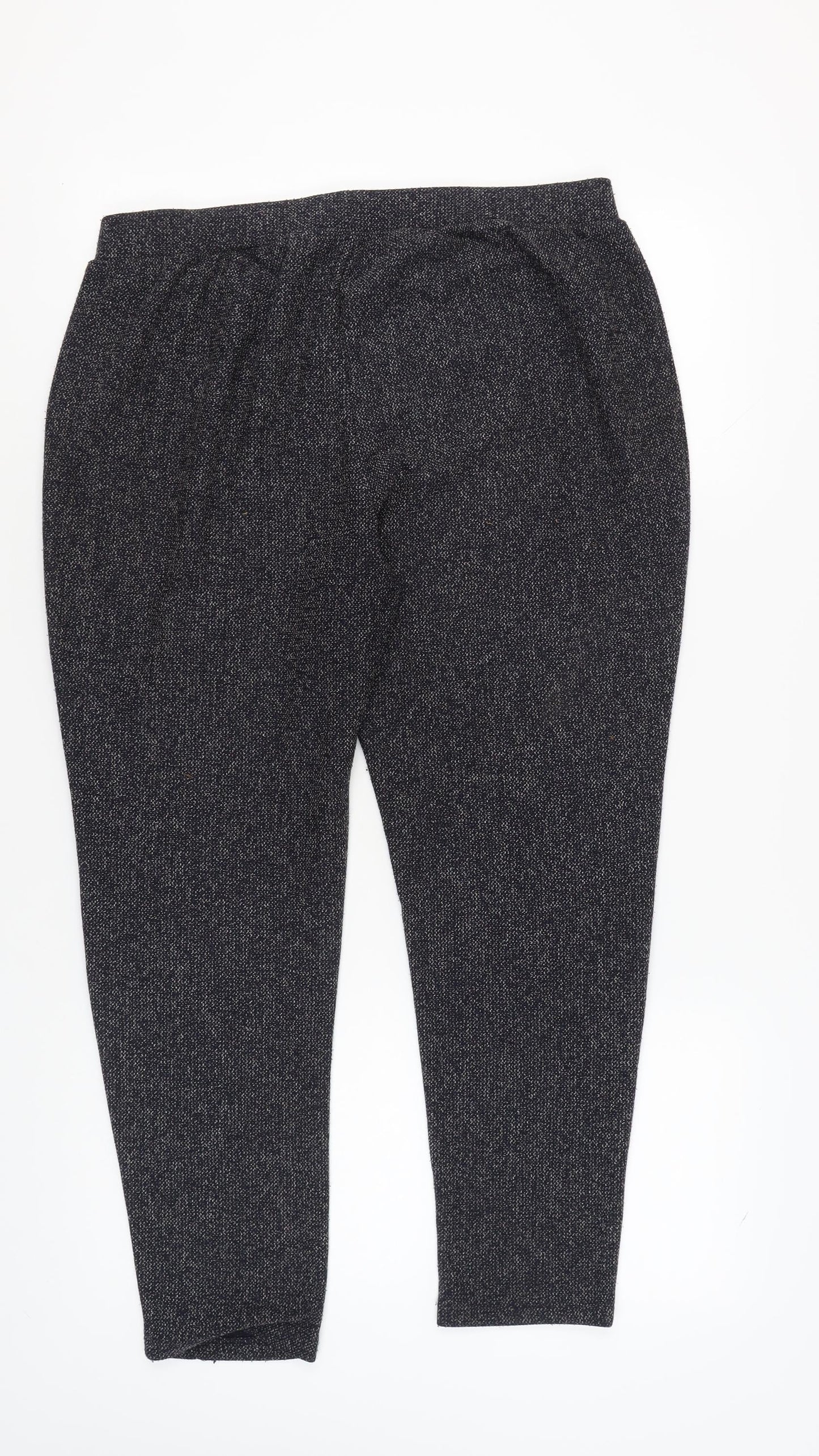 Womens UK Size 16 Warehouse Regular Fit Cropped Black Trousers