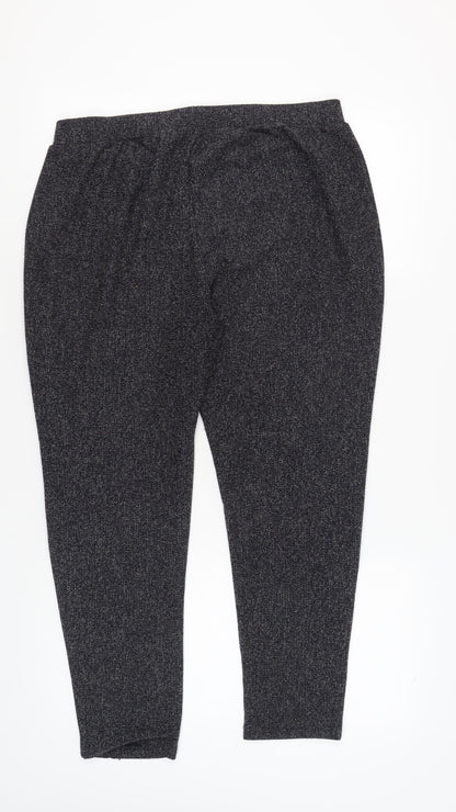 Womens UK Size 16 Warehouse Regular Fit Cropped Black Trousers