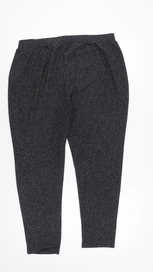 Womens UK Size 16 Warehouse Regular Fit Cropped Black Trousers