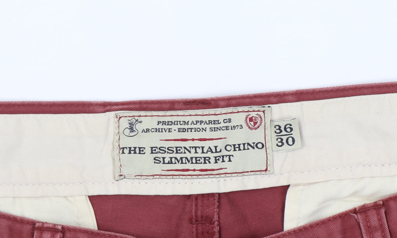 Matalan Men's Red Slim Chinos Size 36