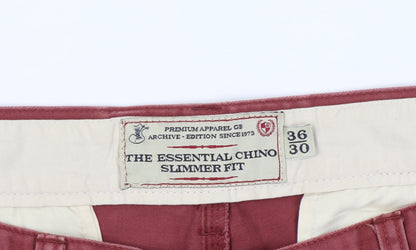 Matalan Men's Red Slim Chinos Size 36