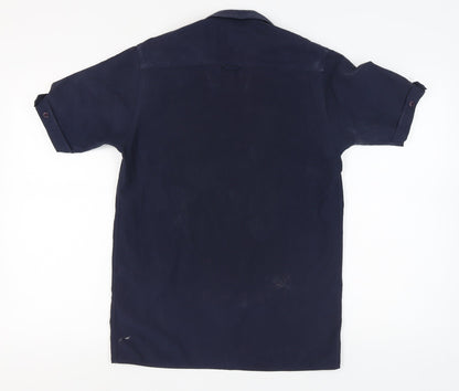 Kickers Men's Blue Short Sleeve Button-Up Shirt S