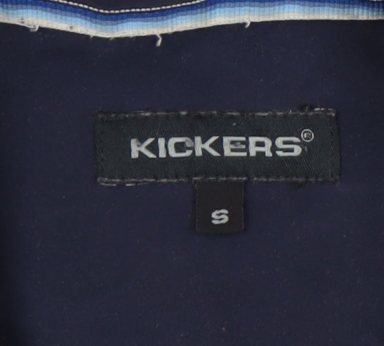 Kickers Men's Blue Short Sleeve Button-Up Shirt S