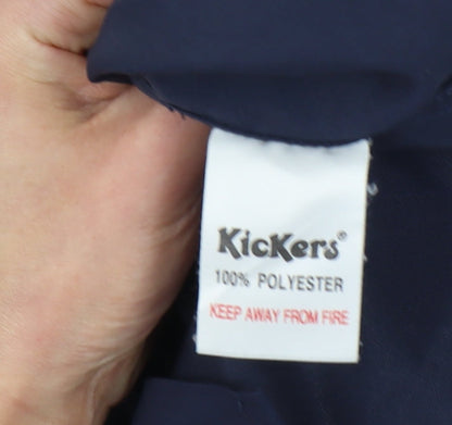 Kickers Men's Blue Short Sleeve Button-Up Shirt S
