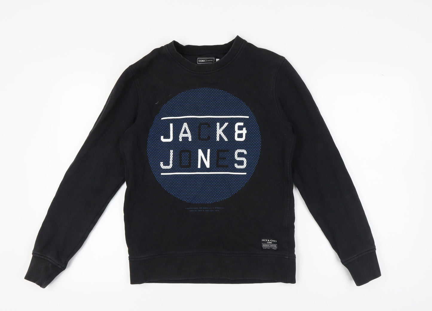 Mens UK Size S JACK & JONES Black Pullover Sweatshirt