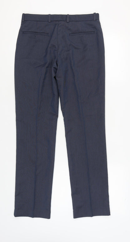 Perry Ellis Men's Blue Slim Fit Dress Trousers